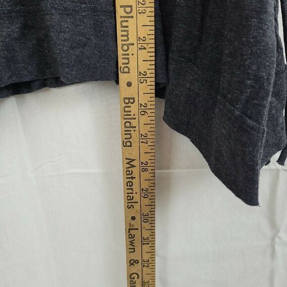 Caslon Women's Size M Short Cap Sleeve Tie Waist Peplum Blouse Gray Marl New - Picture 9 of 10